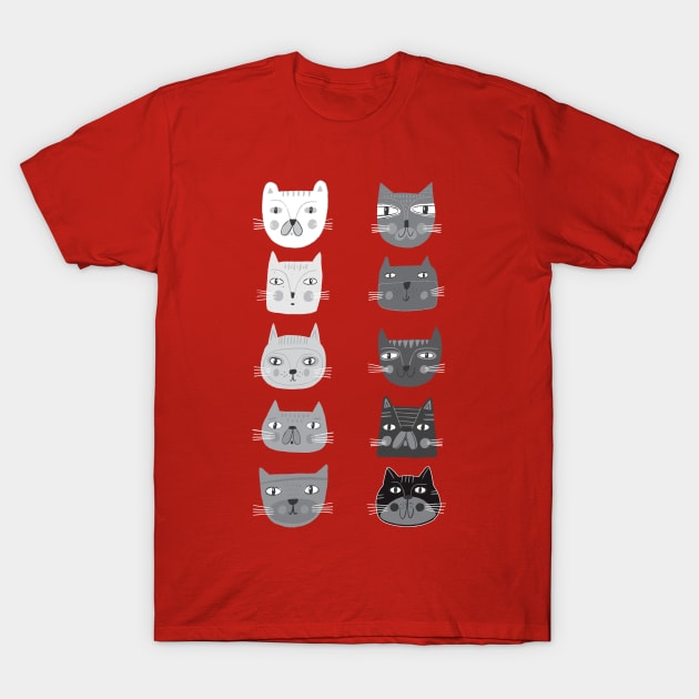 Cat Themed Educational Artist Value Scale for Art Teacher T-Shirt by August Design